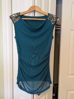Bedo Teal Sleeveless Top